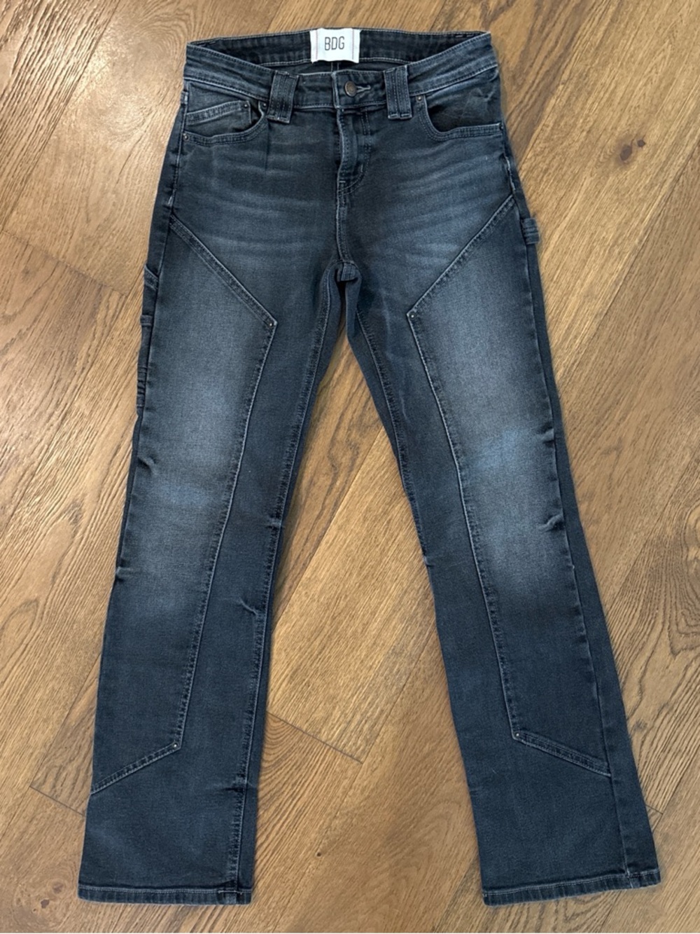 BDG Women's Washed Charcoal Straight Leg Jeans